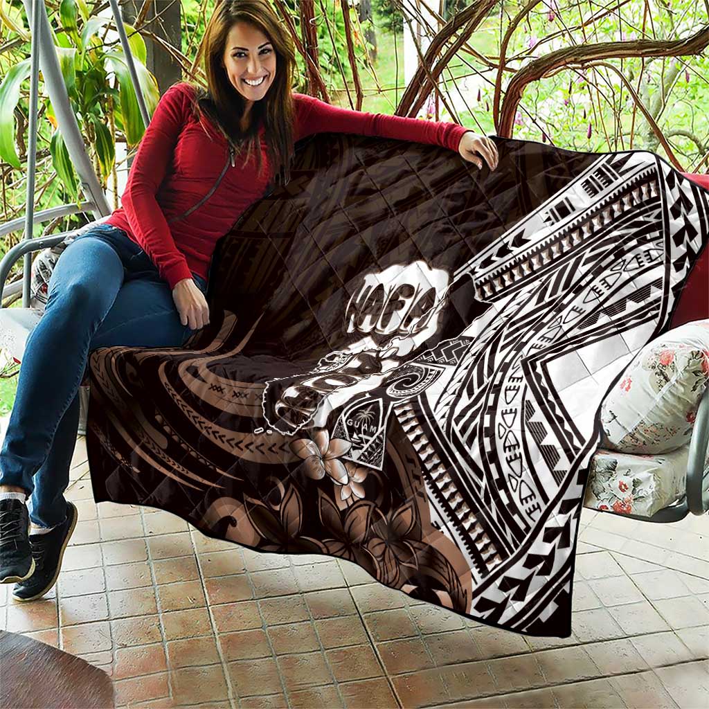 Hafa Adai Guam Discovery Day Quilt Chamorro Latte Stone Hand Brown Version