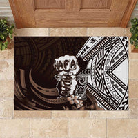 Hafa Adai Guam Discovery Day Rubber Doormat Chamorro Latte Stone Hand Brown Version