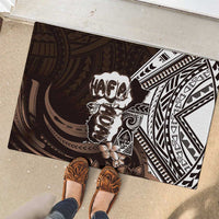 Hafa Adai Guam Discovery Day Rubber Doormat Chamorro Latte Stone Hand Brown Version