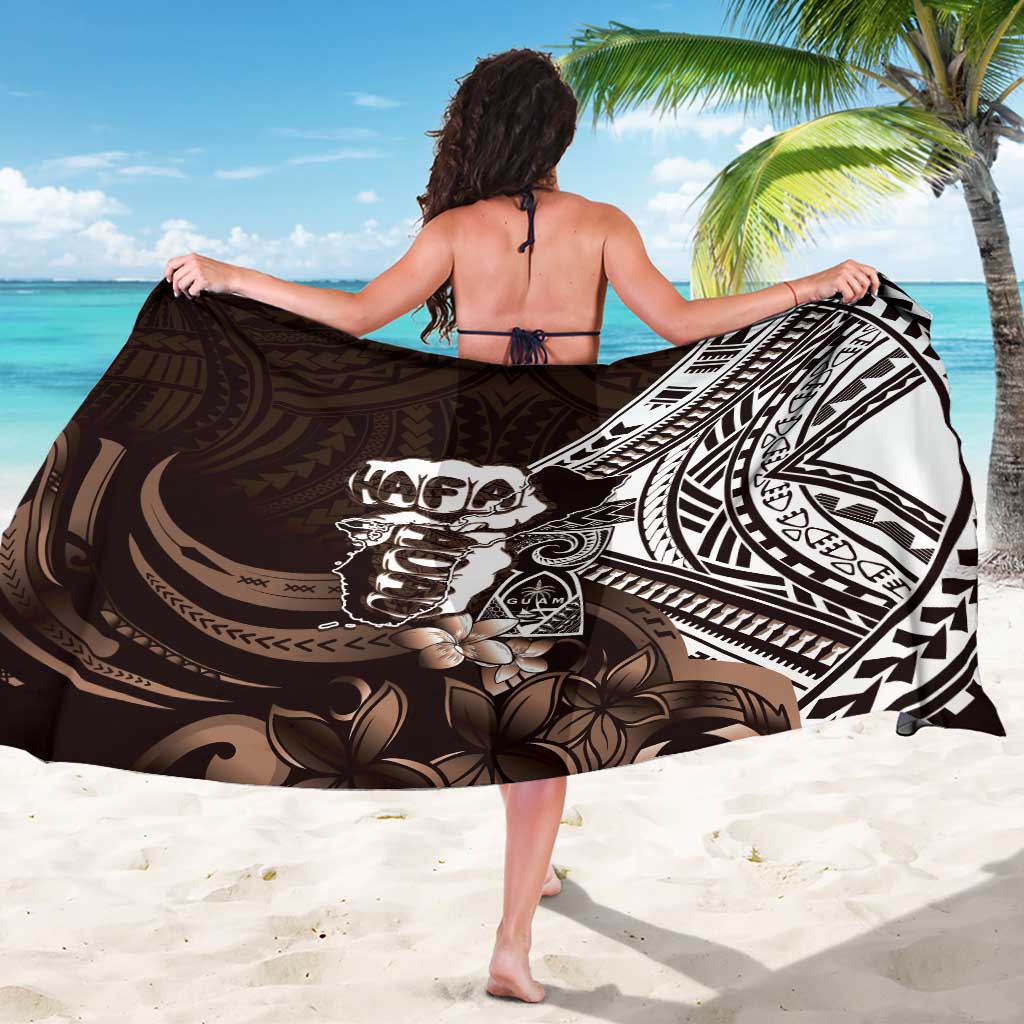 Hafa Adai Guam Discovery Day Sarong Chamorro Latte Stone Hand Brown Version