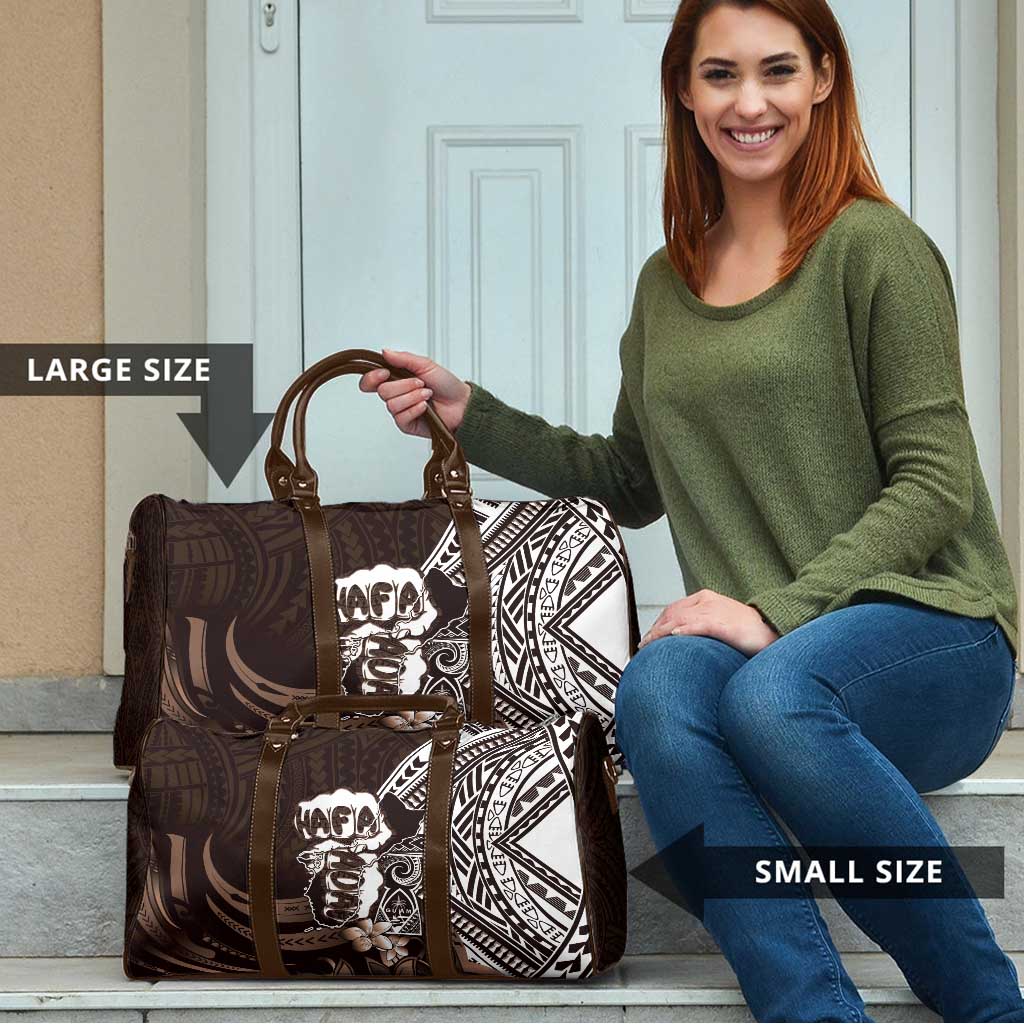 Hafa Adai Guam Discovery Day Travel Bag Chamorro Latte Stone Hand Brown Version