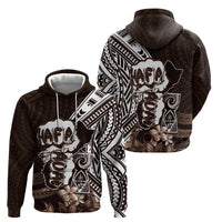 Hafa Adai Guam Discovery Day Zip Hoodie Chamorro Latte Stone Hand Brown Version