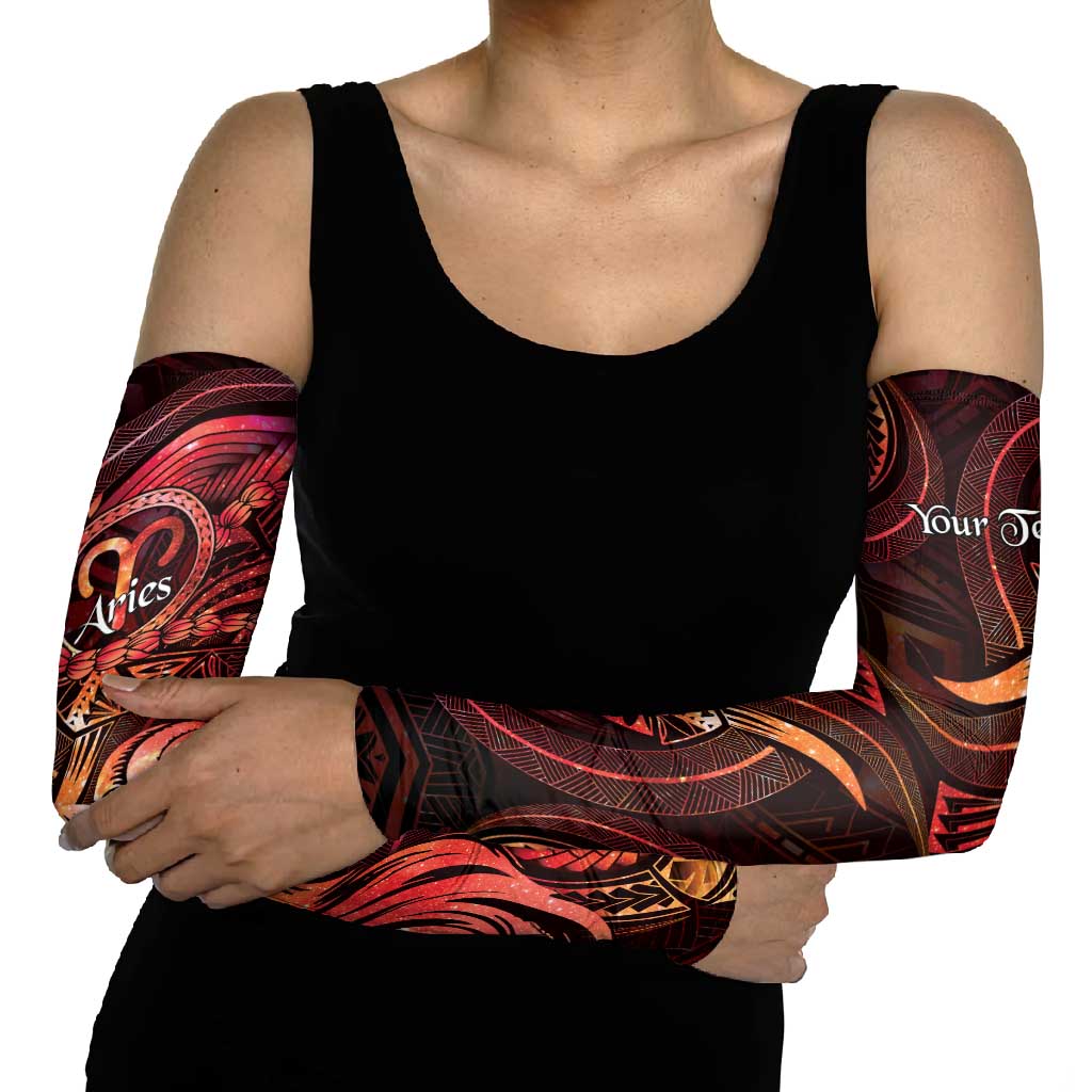 Personalised Polynesia Zodiac Aries Arm Sleeves Galaxy Polynesian Pattern Chest Tattoo Style