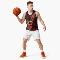 Personalised Polynesia Zodiac Aries Basketball Jersey Galaxy Polynesian Pattern Chest Tattoo Style