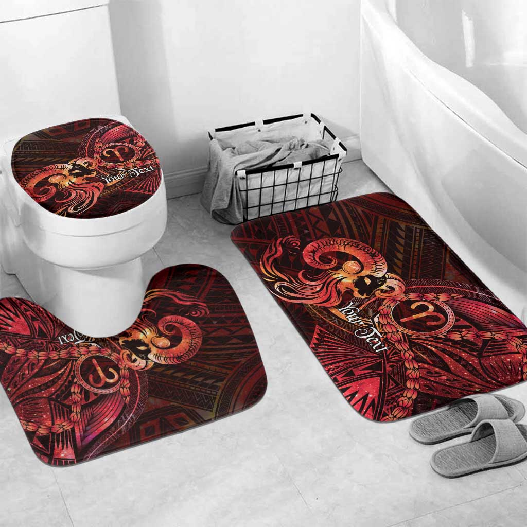 Personalised Polynesia Zodiac Aries Bathroom Set Galaxy Polynesian Pattern Chest Tattoo Style