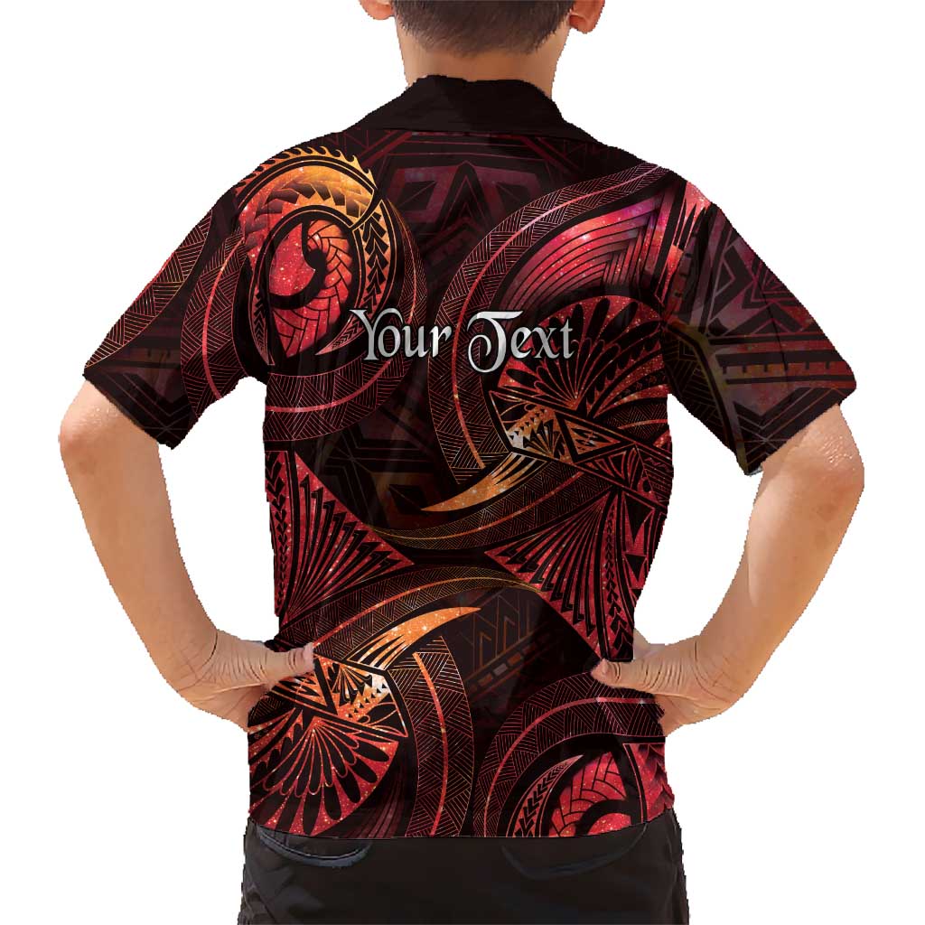 Personalised Polynesia Zodiac Aries Family Matching Puletasi and Hawaiian Shirt Galaxy Polynesian Pattern Chest Tattoo Style