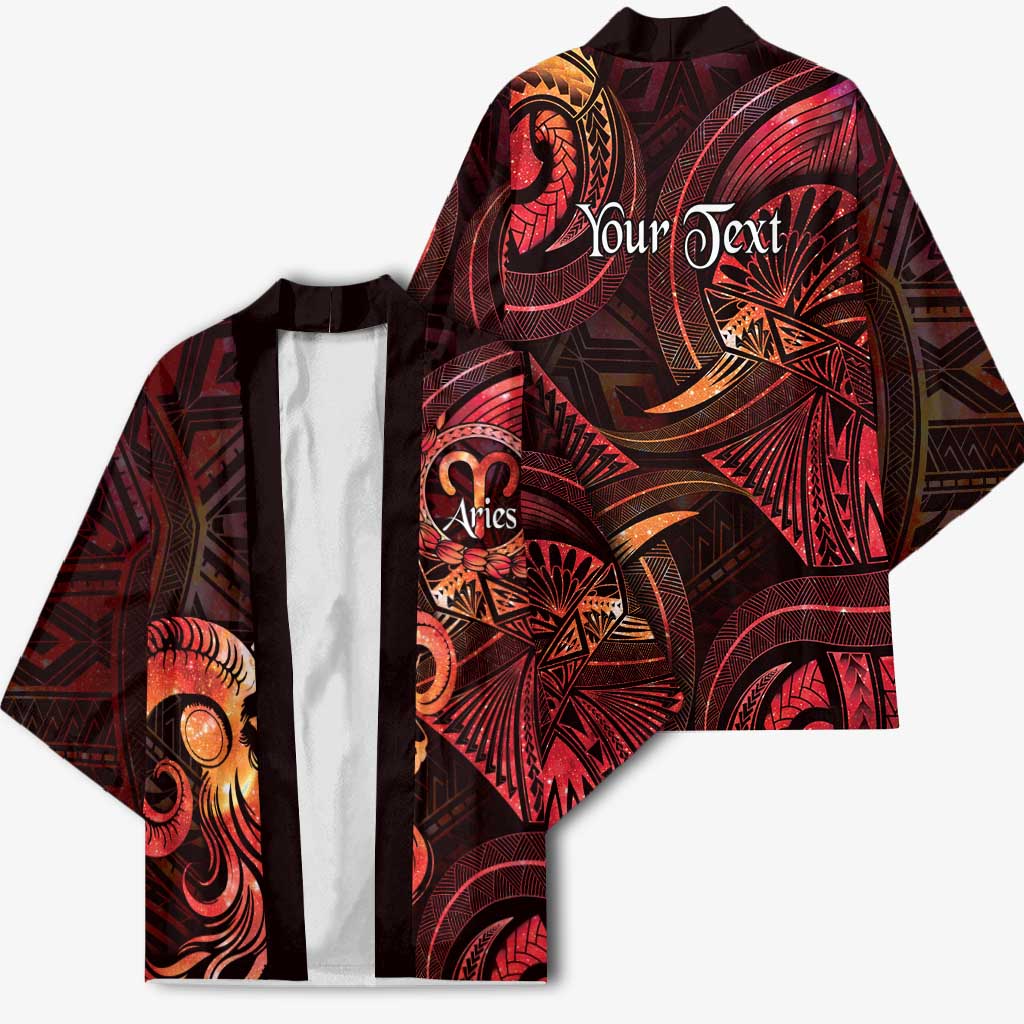 Personalised Polynesia Zodiac Aries Kimono Galaxy Polynesian Pattern Chest Tattoo Style