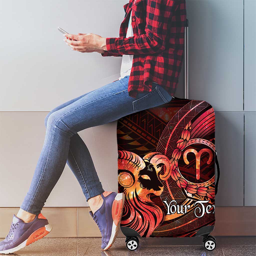 Personalised Polynesia Zodiac Aries Luggage Cover Galaxy Polynesian Pattern Chest Tattoo Style