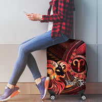 Personalised Polynesia Zodiac Aries Luggage Cover Galaxy Polynesian Pattern Chest Tattoo Style