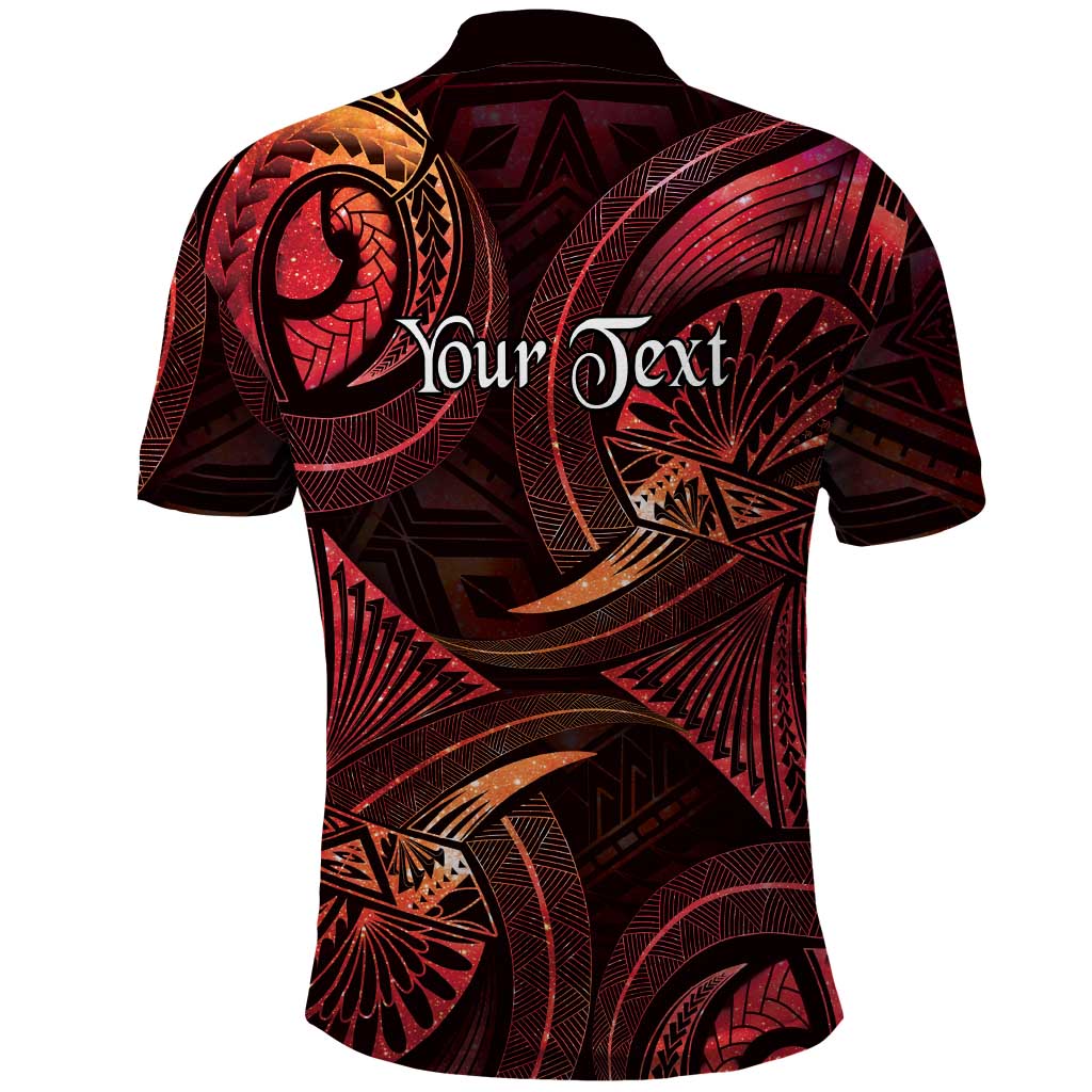 Personalised Polynesia Zodiac Aries Polo Shirt Galaxy Polynesian Pattern Chest Tattoo Style