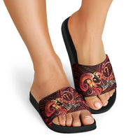 Personalised Polynesia Zodiac Aries Slide Sandals Galaxy Polynesian Pattern Chest Tattoo Style