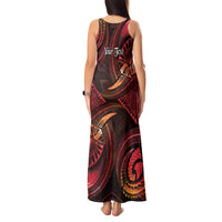 Personalised Polynesia Zodiac Aries Tank Maxi Dress Galaxy Polynesian Pattern Chest Tattoo Style