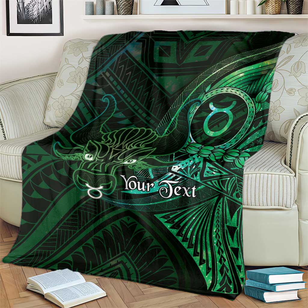 Personalised Polynesia Zodiac Taurus Blanket Galaxy Polynesian Pattern Chest Tattoo Style
