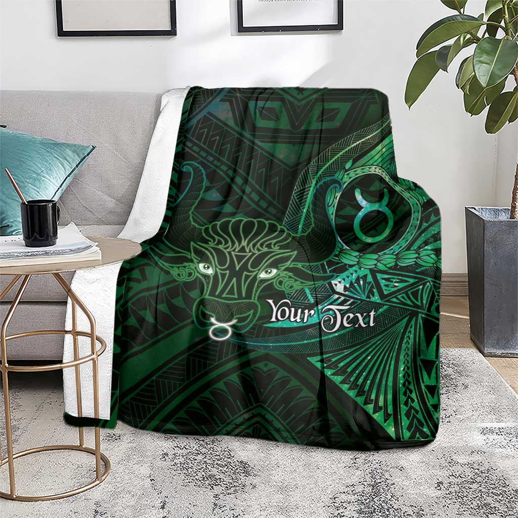Personalised Polynesia Zodiac Taurus Blanket Galaxy Polynesian Pattern Chest Tattoo Style