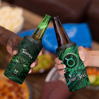 Personalised Polynesia Zodiac Taurus 4 in 1 Can Cooler Tumbler Galaxy Polynesian Pattern Chest Tattoo Style