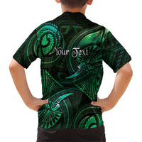 Personalised Polynesia Zodiac Taurus Family Matching Off Shoulder Maxi Dress and Hawaiian Shirt Galaxy Polynesian Pattern Chest Tattoo Style
