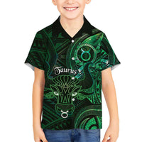 Personalised Polynesia Zodiac Taurus Family Matching Tank Maxi Dress and Hawaiian Shirt Galaxy Polynesian Pattern Chest Tattoo Style