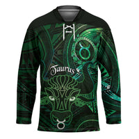 Personalised Polynesia Zodiac Taurus Hockey Jersey Galaxy Polynesian Pattern Chest Tattoo Style