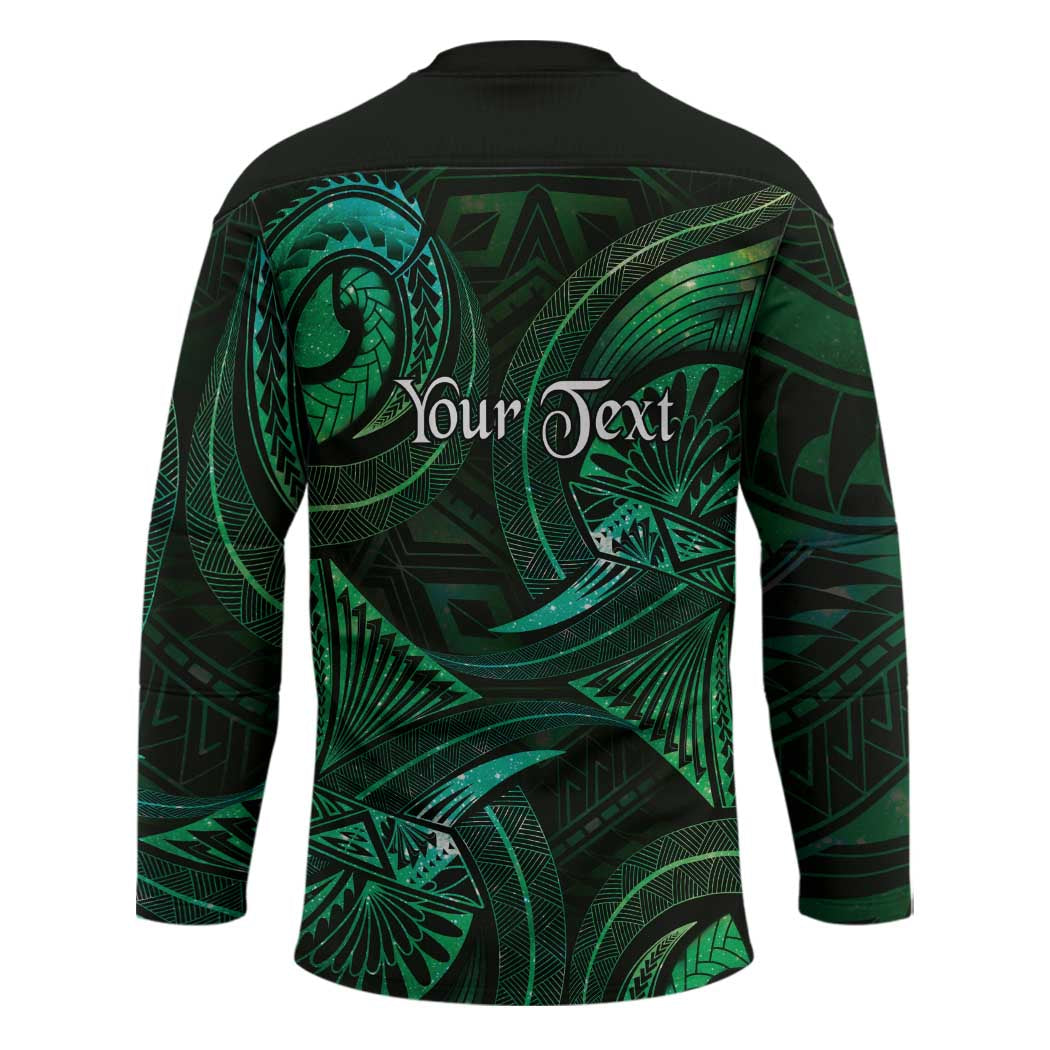 Personalised Polynesia Zodiac Taurus Hockey Jersey Galaxy Polynesian Pattern Chest Tattoo Style