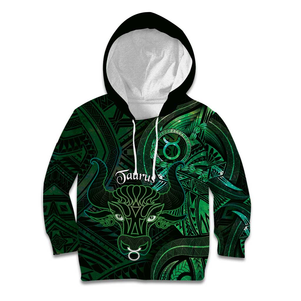 Personalised Polynesia Zodiac Taurus Kid Hoodie Galaxy Polynesian Pattern Chest Tattoo Style