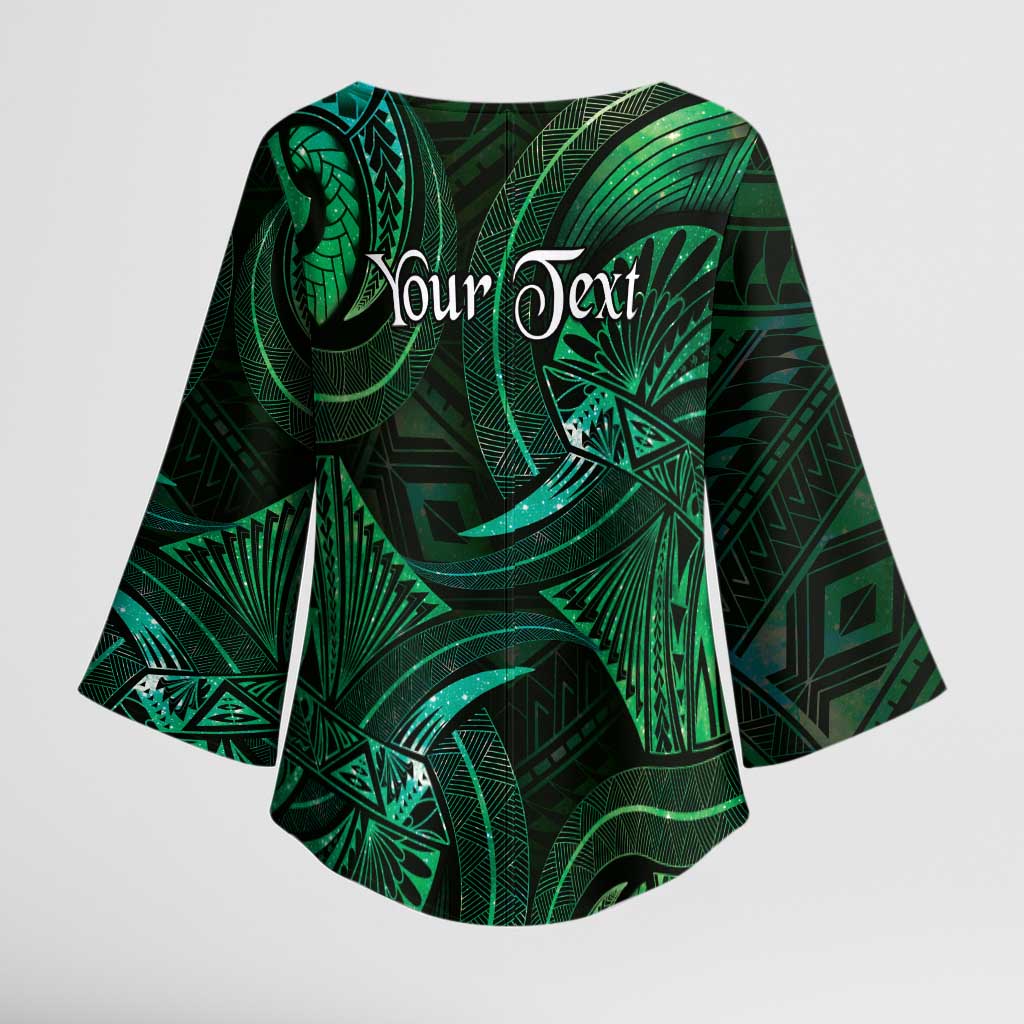 Personalised Polynesia Zodiac Taurus Kimono Sleeve Blouse Galaxy Polynesian Pattern Chest Tattoo Style