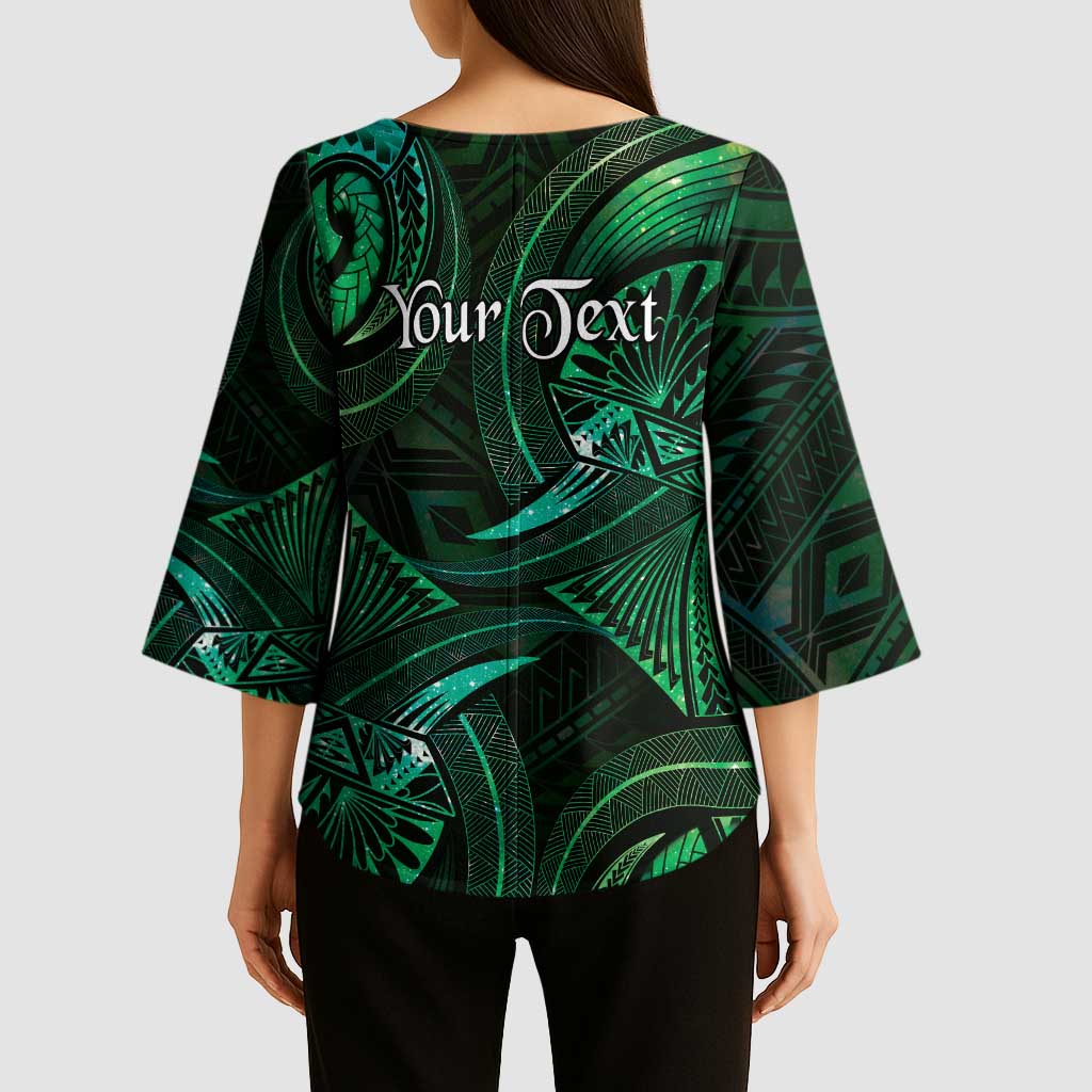 Personalised Polynesia Zodiac Taurus Kimono Sleeve Blouse Galaxy Polynesian Pattern Chest Tattoo Style