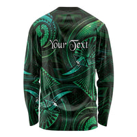 Personalised Polynesia Zodiac Taurus Long Sleeve Shirt Galaxy Polynesian Pattern Chest Tattoo Style