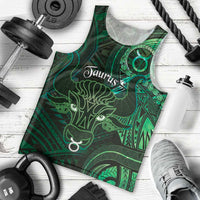 Personalised Polynesia Zodiac Taurus Men Tank Top Galaxy Polynesian Pattern Chest Tattoo Style
