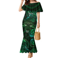 Personalised Polynesia Zodiac Taurus Mermaid Dress Galaxy Polynesian Pattern Chest Tattoo Style