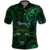 Personalised Polynesia Zodiac Taurus Polo Shirt Galaxy Polynesian Pattern Chest Tattoo Style