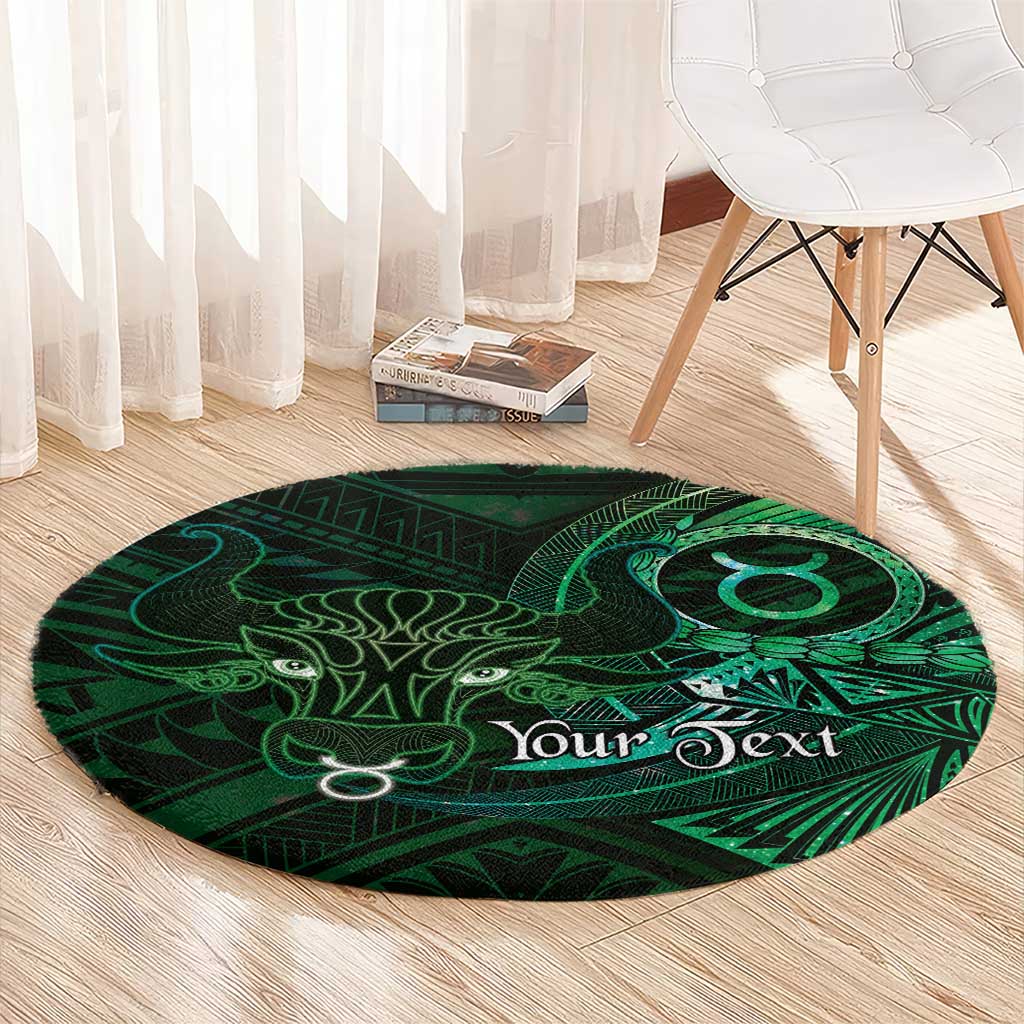Personalised Polynesia Zodiac Taurus Round Carpet Galaxy Polynesian Pattern Chest Tattoo Style