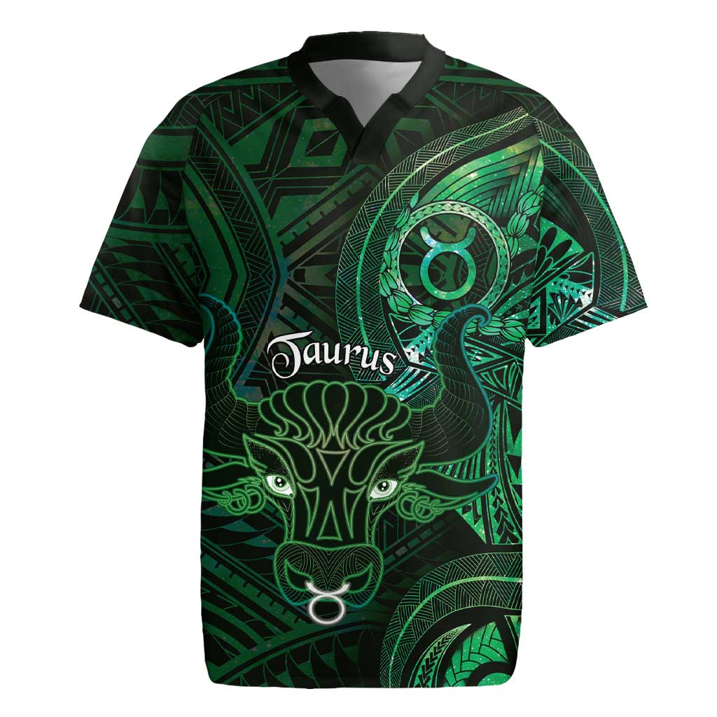 Personalised Polynesia Zodiac Taurus Rugby Jersey Galaxy Polynesian Pattern Chest Tattoo Style