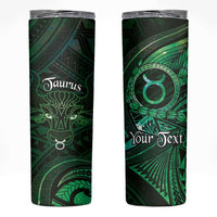 Personalised Polynesia Zodiac Taurus Skinny Tumbler Galaxy Polynesian Pattern Chest Tattoo Style