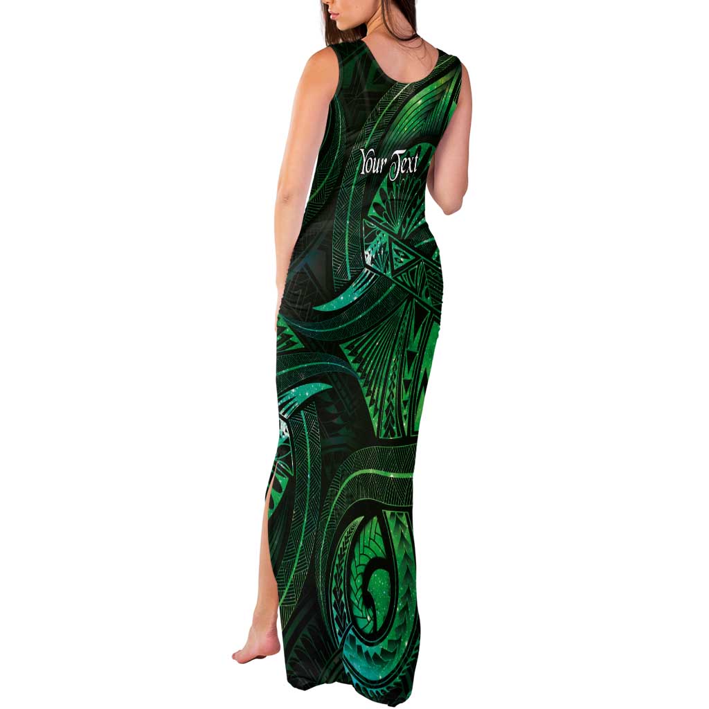 Personalised Polynesia Zodiac Taurus Tank Maxi Dress Galaxy Polynesian Pattern Chest Tattoo Style