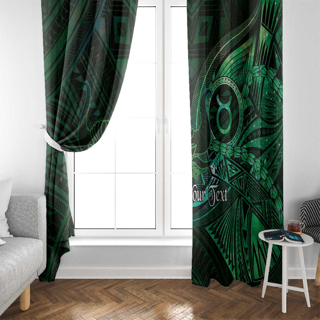 Personalised Polynesia Zodiac Taurus Window Curtain Galaxy Polynesian Pattern Chest Tattoo Style