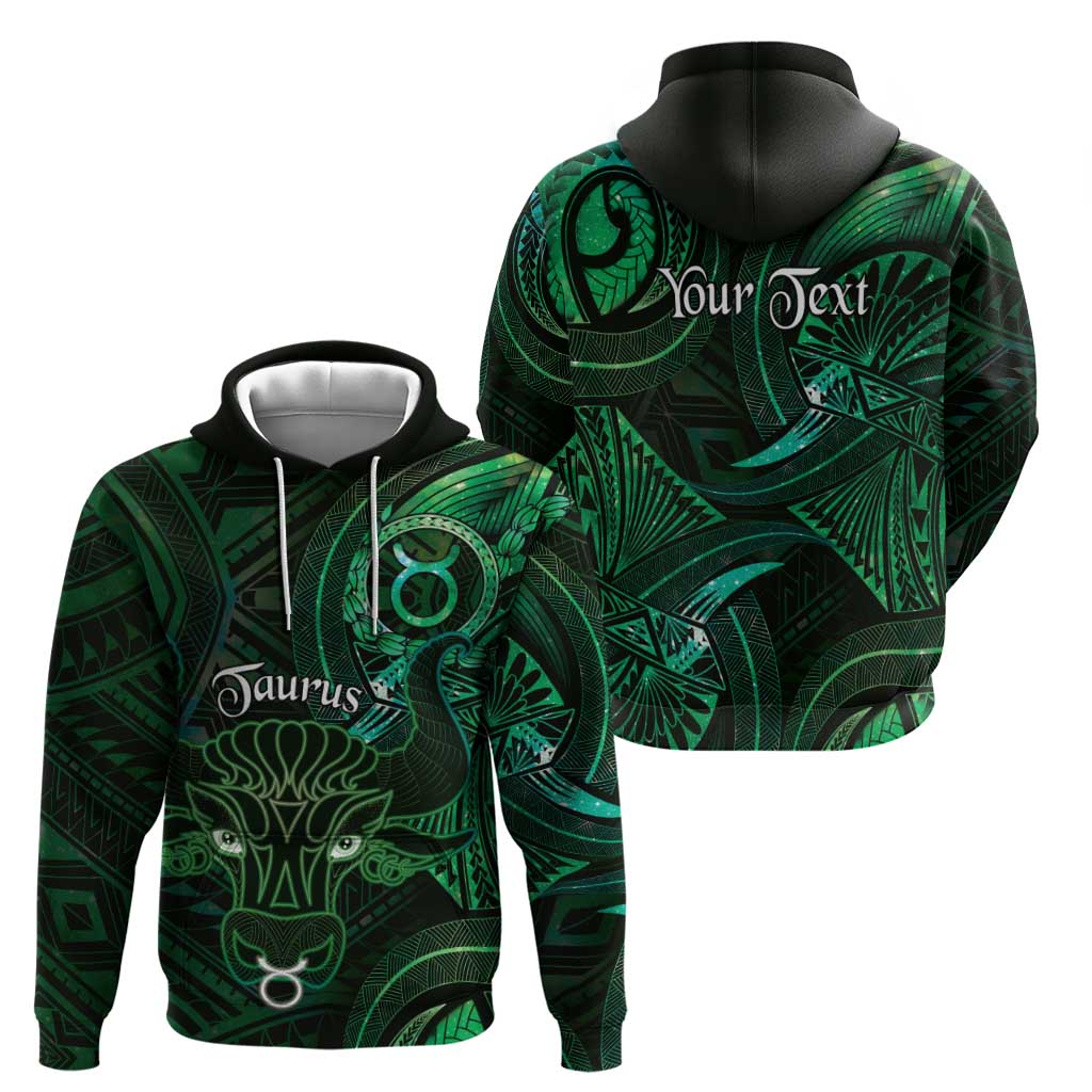 Personalised Polynesia Zodiac Taurus Zip Hoodie Galaxy Polynesian Pattern Chest Tattoo Style