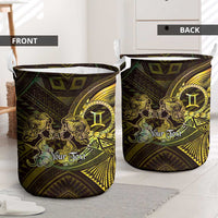 Personalised Polynesia Zodiac Gemini Laundry Basket Galaxy Polynesian Pattern Chest Tattoo Style