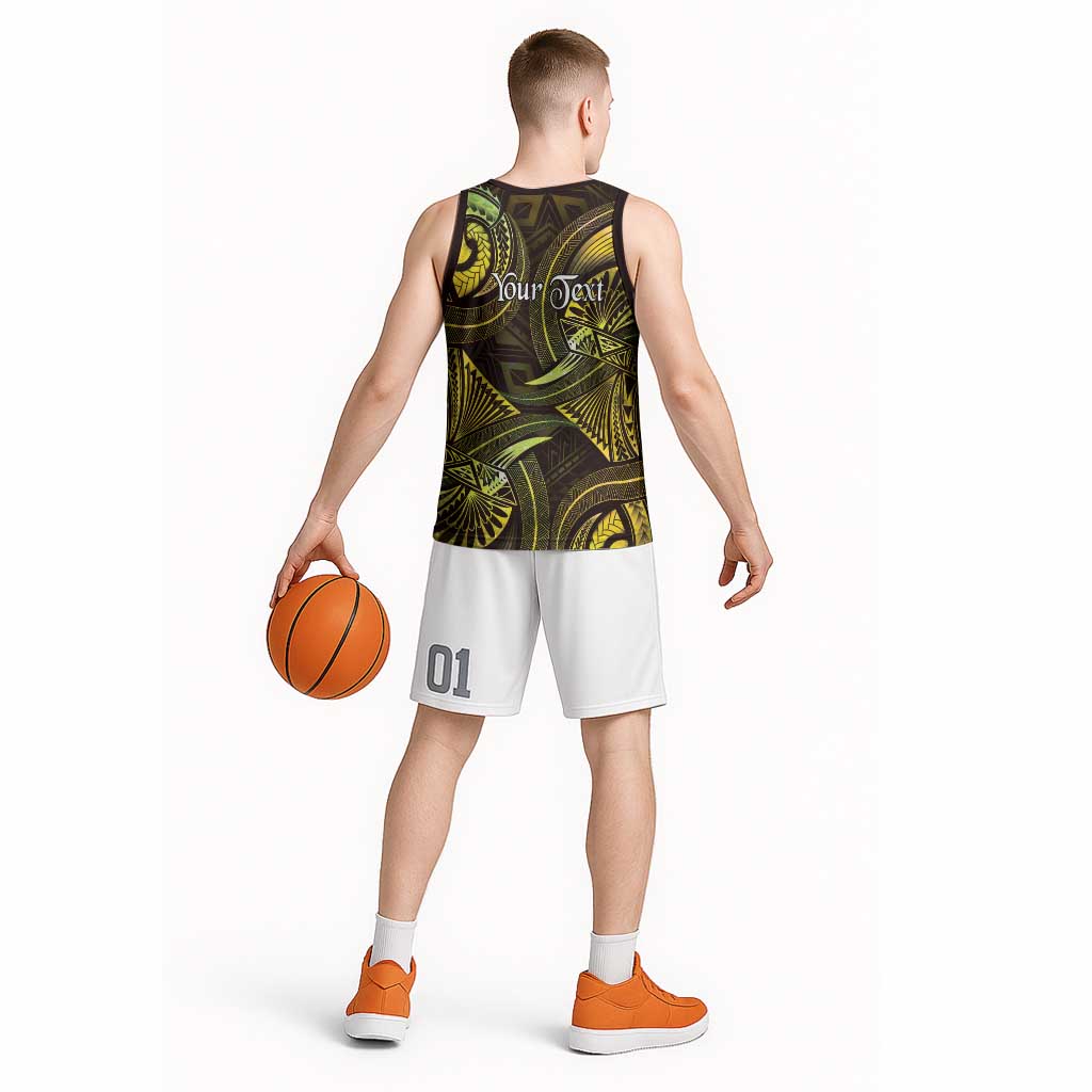 Personalised Polynesia Zodiac Gemini Basketball Jersey Galaxy Polynesian Pattern Chest Tattoo Style