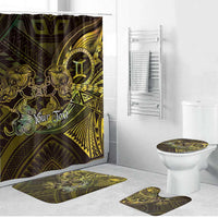 Personalised Polynesia Zodiac Gemini Bathroom Set Galaxy Polynesian Pattern Chest Tattoo Style