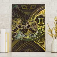 Personalised Polynesia Zodiac Gemini Canvas Wall Art Galaxy Polynesian Pattern Chest Tattoo Style