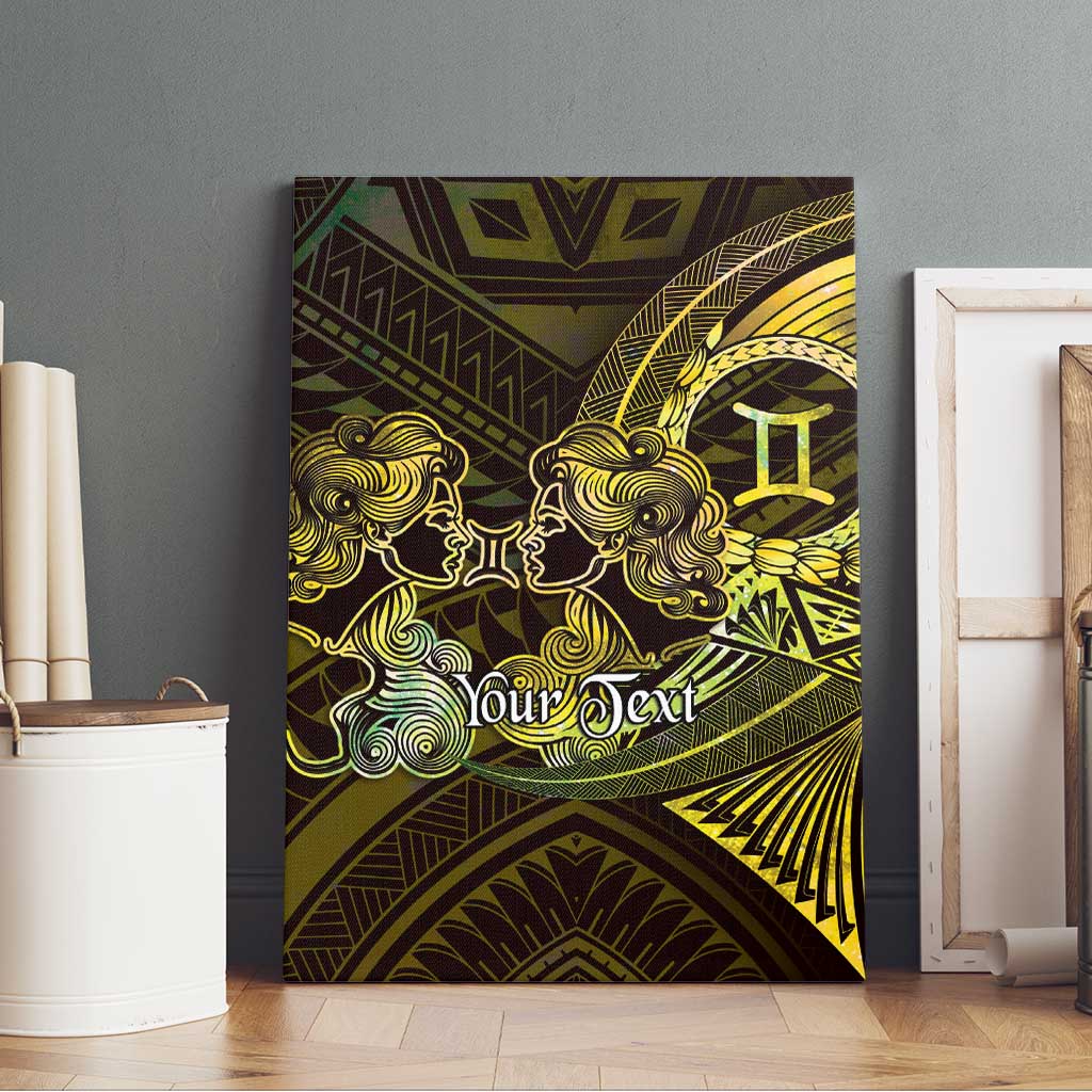 Personalised Polynesia Zodiac Gemini Canvas Wall Art Galaxy Polynesian Pattern Chest Tattoo Style