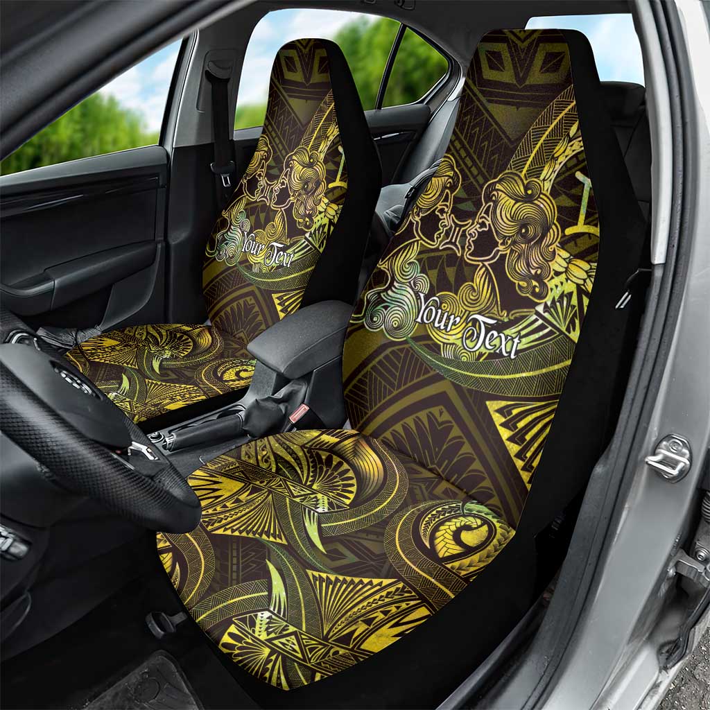 Personalised Polynesia Zodiac Gemini Car Seat Cover Galaxy Polynesian Pattern Chest Tattoo Style