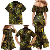 Personalised Polynesia Zodiac Gemini Family Matching Mermaid Dress and Hawaiian Shirt Galaxy Polynesian Pattern Chest Tattoo Style
