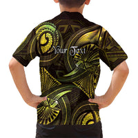 Personalised Polynesia Zodiac Gemini Family Matching Off The Shoulder Long Sleeve Dress and Hawaiian Shirt Galaxy Polynesian Pattern Chest Tattoo Style