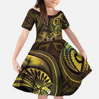 Personalised Polynesia Zodiac Gemini Family Matching Off Shoulder Short Dress and Hawaiian Shirt Galaxy Polynesian Pattern Chest Tattoo Style