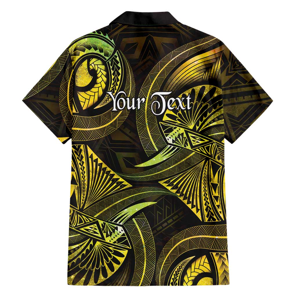 Personalised Polynesia Zodiac Gemini Family Matching Off Shoulder Short Dress and Hawaiian Shirt Galaxy Polynesian Pattern Chest Tattoo Style