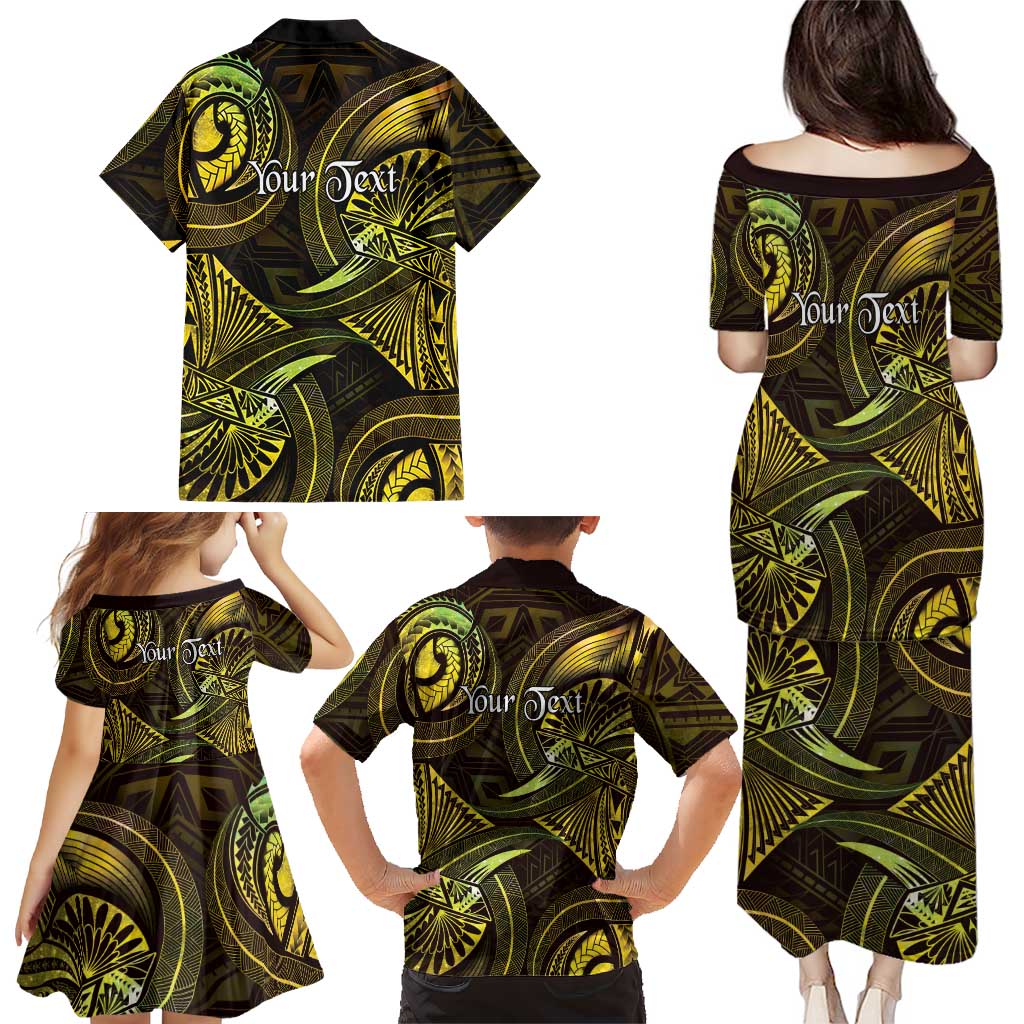 Personalised Polynesia Zodiac Gemini Family Matching Puletasi and Hawaiian Shirt Galaxy Polynesian Pattern Chest Tattoo Style