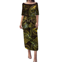 Personalised Polynesia Zodiac Gemini Family Matching Puletasi and Hawaiian Shirt Galaxy Polynesian Pattern Chest Tattoo Style