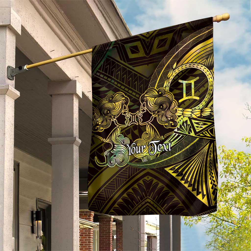 Personalised Polynesia Zodiac Gemini Garden Flag Galaxy Polynesian Pattern Chest Tattoo Style