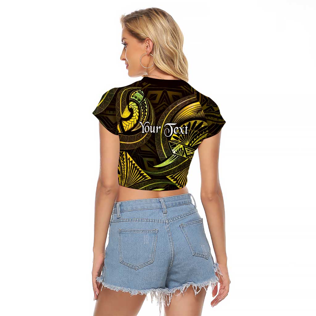 Personalised Polynesia Zodiac Gemini Raglan Cropped T Shirt Galaxy Polynesian Pattern Chest Tattoo Style